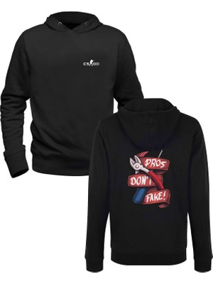 Alfa Tshirt Cs-Go Baskılı Siyah Ön Arka Baskılı Sweatshirt