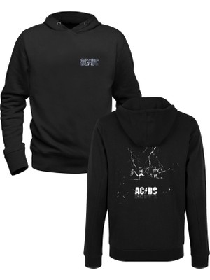 Alfa Tshirt Ac Dc Baskılı Siyah Ön Arka Baskılı Sweatshirt