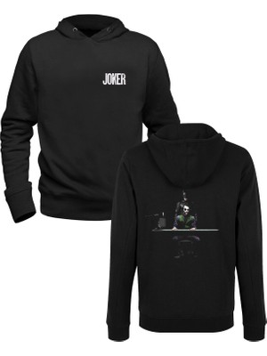 Alfa Tshirt Joker Baskılı Siyah Ön Arka Baskılı Sweatshirt