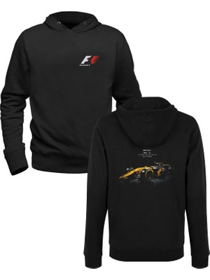 Alfa Tshirt Formula Dijital Baskılı Siyah Ön Arka Baskılı Sweatshirt
