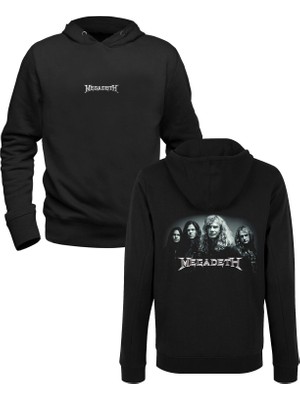 Alfa Tshirt Megadeath Resim Baskılı Siyah Ön Arka Baskılı Sweatshirt