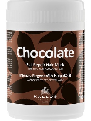 Kallos Cosmetics Chocolate Kuru ve Hasarlı Saçlar Için Kakao Özlü Tam Onarım Saç Bakım Maskesi 1000 ml