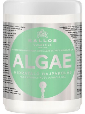 Kallos Cosmetics Algae Yosun Özü ve Zeytinyağı Içeren Nemlendirici Saç Bakım Maskesi 1000 ml