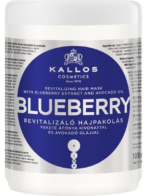 Kallos Cosmetics Blueberry Hair Mask Yabanmersini Özü ve Avakadodu Yağı Içeren Canlandırıcı Saç Bakım Maskesi 1000 ml