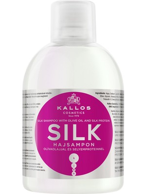 Kallos Cosmetics Silk 1000 ml Kuru, Hassas ve Cansız Saçlara Zeytinyağlı ve Ipek Proteinli Şampuan