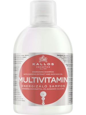 Kallos Cosmetics Multivitamin 1000 ml Ginseng Özü ve Avokado Yağı Içeren Multivitaminli Enerji Veren Şampuan