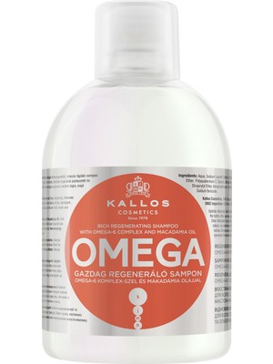 Kallos Cosmetics Omega 1000 ml Cansız ve Yıpranmış Saçlara Omega-6 Kompleksli ve Macadamia Yağlı Onarım Şampuanı