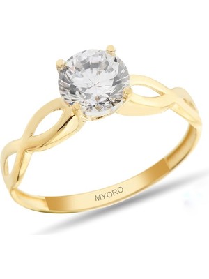 MYOROGOLD 14 Ayar Altın Tektaş Yüzük