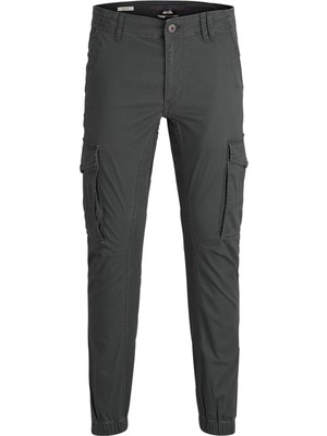 Jack & Jones 12140326_Jjipaul J Normal Bel Düz Koyu Gri Erkek Kargo Pantolon