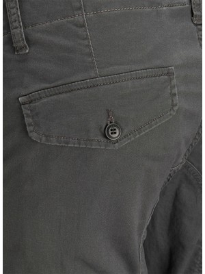 Jack & Jones 12140326_Jjipaul J Normal Bel Düz Koyu Gri Erkek Kargo Pantolon