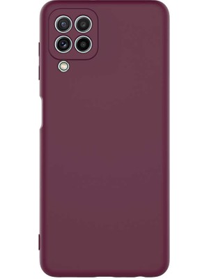 Caseart Samsung Galaxy A22 Kapak Içi Kadife Lansman Lux Silikon Kılıf - Mürdüm