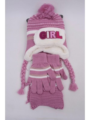 3-7 Yaş 3'lu Cocuk Atkı Bere Eldiven Set