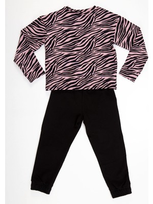 Denokids Unicorn Zebra Kız Pantolon Takım