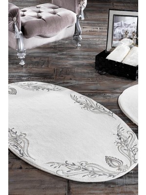 Zebra Casa Tiara Gri Ikili Oval Paspas Takımı