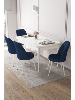 Canisa Concept Canisa Via Serisi 80X132 Açılabilir Beyaz Yemek Masa Takımı