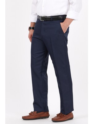 Maldia Erkek Büyük Beden Klasik Koyu Lacivert Kumaş Pantolon