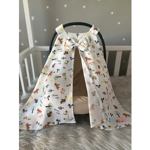 Jaju Baby Müslin Kumaş Tilki Tasarım Puset Örtüsü