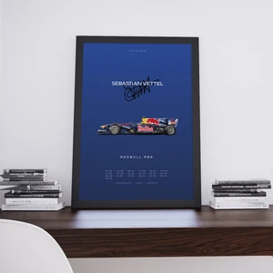 Sebastian Vettel Rb6 Poster Tablo, Red Bull Racing Formula 1, Dijital Tasarım Tablo