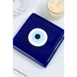 Dekoratif Nazar Boncuklu Cam Kapak, Banyo Gider Süsü 10X10 cm
