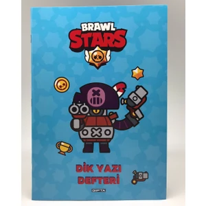 A4 Brawl Star Tel Dikiş Karton Kapak Çizgili Defter Mavi 60 Yaprak