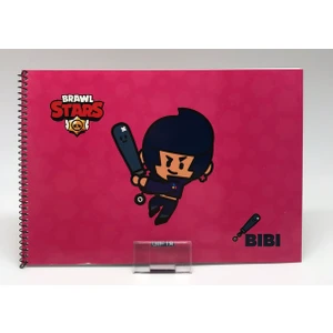 Brawl Star Spiralli Resim Defteri 15 Yaprak 17 x 24 cm Pembe