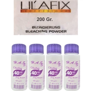 Oksidan 40 Volüm 60 Ml. (4 Ad.) + Lilafix Toz Saç Açıcı Oryal 200 Gr.