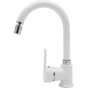 Melek Yapı Beyaz Pirinç 360° Oynar Başlıklı Lavabo Bataryası
