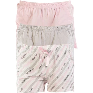 Pembe Kadın Kısa Şort Üçlü Paket Likralı