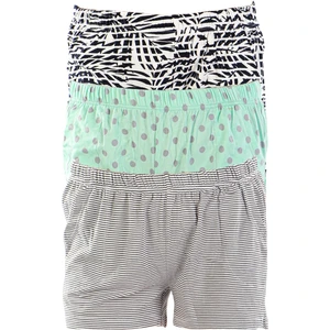 Yeşil Kadın Kısa Şort Üçlü Paket Likralı