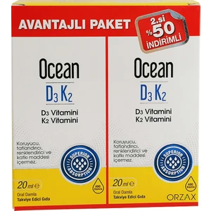 Ocean D3 K2 Damla 20+20 ml 2'li Paket