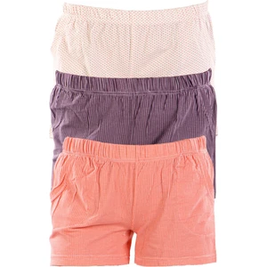 Mor Kadın Kısa Şort Üçlü Paket Likralı