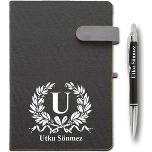 Promosyon Denizi Kişiye Özel Gri Mıknatıs Kilitli Tarihsiz Ajanda