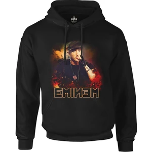 Lord T-Shirt Eminem Siyah Erkek Fermuarsız Kapşonlu