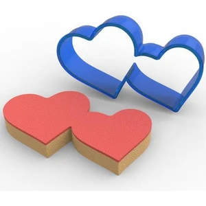 Çift Kalp Polikarbon Kurabiye Kalıbı