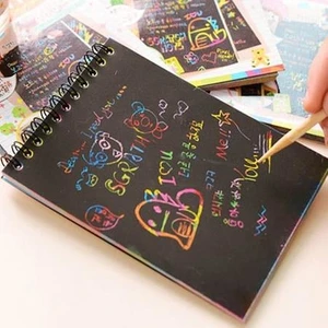 Sihirli Defter Siyah Yapraklı A6 Kazımalı Defter - 1 Adet