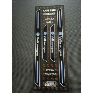 Aksefuar Lazer Volkswagen Bora Piano Black Kapı Eşiği 4'lü Set