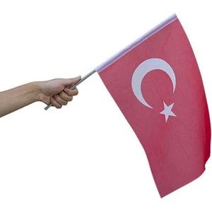 Sopalı Bez Bayrak Küçük Boy Raşel Kumaş - 1 Adet