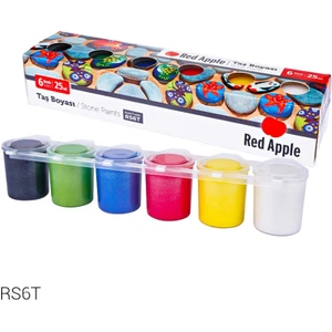 Red Apple 6 Renk Metalik Taş Boyası 6X25ML