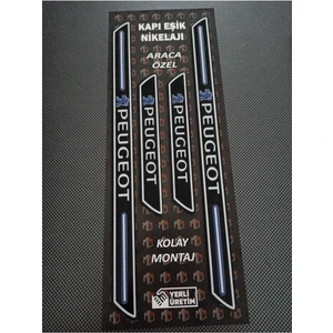 Aksefuar Lazer Peugeot Tepee Piano Black Kapı Eşiği 4'lü Set