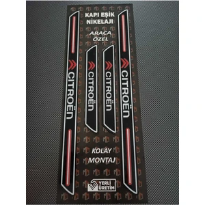 Aksefuar Lazer Citroen C5 Piano Black Kapı Eşiği 4'lü Set