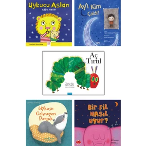 Yapı Kredi Yayınları – Uykucu Aslan + Ay’ı Kim Çaldı + Aç Tırtıl + Uykusu Gelmeyen Porsuk + Bir Fil Nasıl Uyur? / 5li Çocuk Kitap Seti