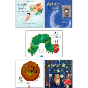 Uçan Fil Yayınları – Harika Şeyler Yaşayacaksın / Emily Winfield Martin + Ay’ı Kim Çaldı? + Aç Tırtıl + Nokta / Peter H. Reynolds + Sevginin Gücü / 5li Çocuk Kitap Seti