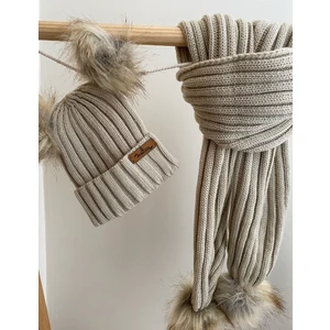 Şeker Bebe Ponponlu Atkı Bere Takım