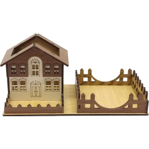 Bloknotlu Ev Kalemlik Ahşap Masaüstü Organizer 20 x 10 x 9 cm