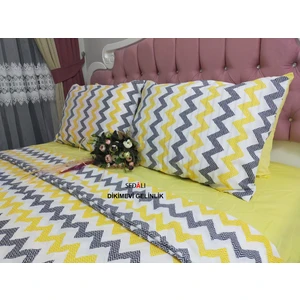 Sedalı Home Pamuklu Tek Kişilik Zigzag Desenli Nevresim Takımı