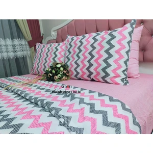 Sedalı Home Pamuklu Tek Kişilik Zigzag Desenli Nevresim Takımı