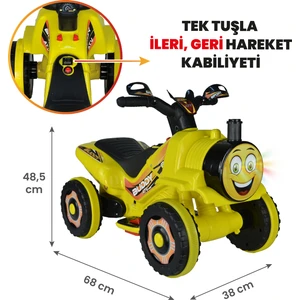UJ Toys Buddy Akülü Atv 6V-SARI