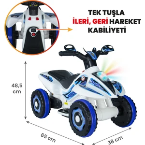 UJ Toys Akülü Atv 6V Safari-Beyaz Polis