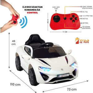 Uj Toys Jagor Akülü Araba 12V-BEYAZ