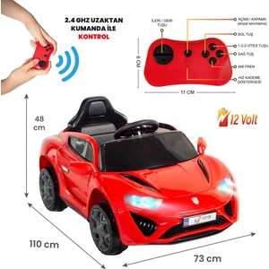 Uj Toys Jagor Akülü Araba 12V-KIRMIZI